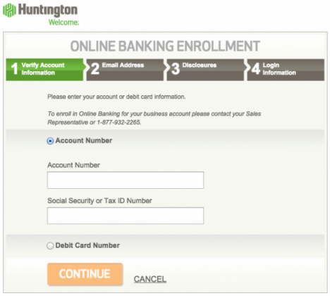 huntington bank log in