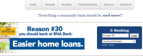 BNA Bank Online Banking