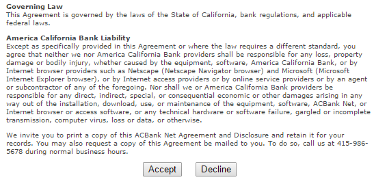 America California Bank Online Banking