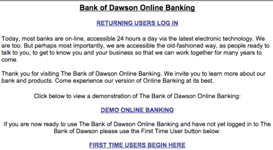 bank of dawson online