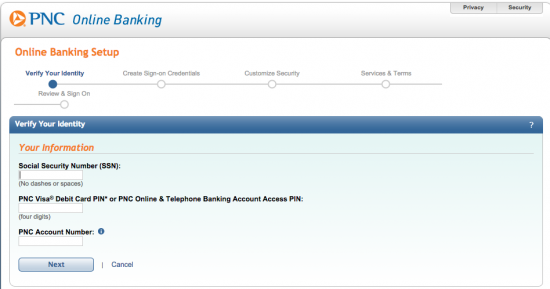pnc online banking
